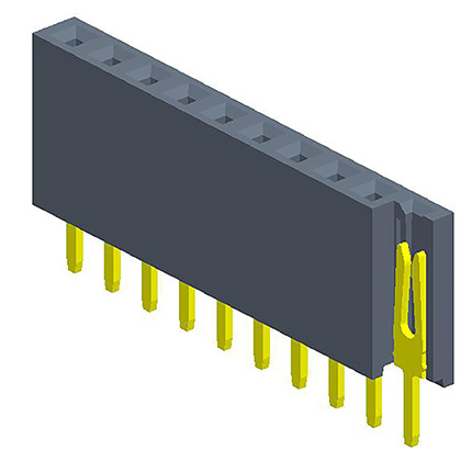 2.54mmFemale Header  single Row  180° Y-type  H=3.5